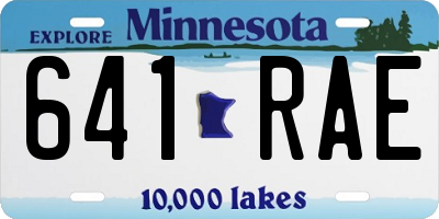 MN license plate 641RAE