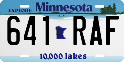 MN license plate 641RAF