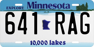 MN license plate 641RAG