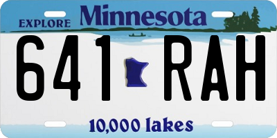 MN license plate 641RAH