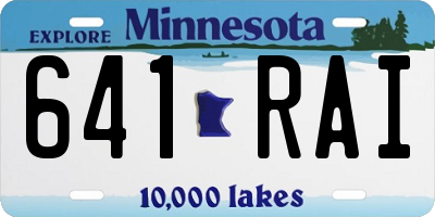 MN license plate 641RAI