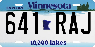 MN license plate 641RAJ
