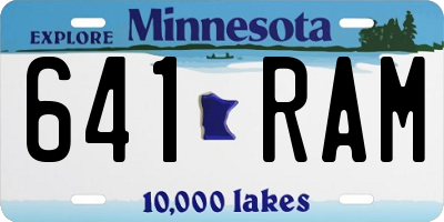 MN license plate 641RAM