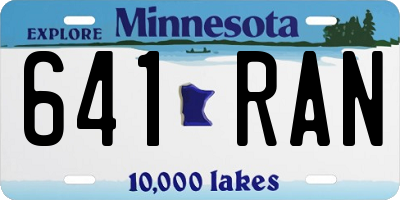 MN license plate 641RAN