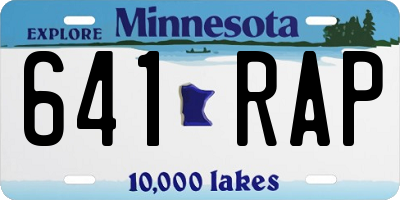 MN license plate 641RAP