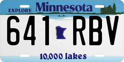 MN license plate 641RBV