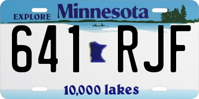 MN license plate 641RJF