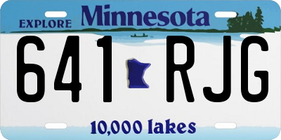 MN license plate 641RJG