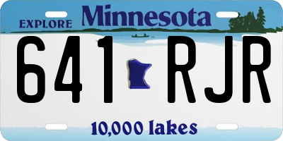MN license plate 641RJR