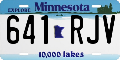 MN license plate 641RJV