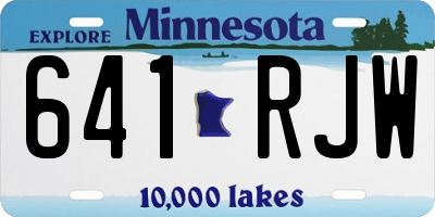 MN license plate 641RJW