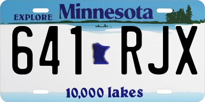 MN license plate 641RJX