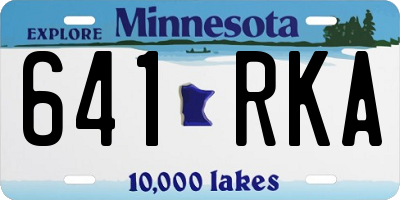 MN license plate 641RKA