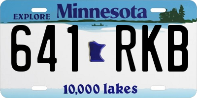 MN license plate 641RKB