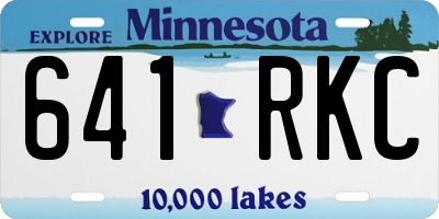 MN license plate 641RKC