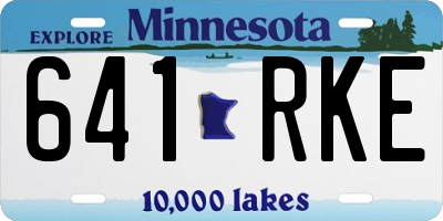 MN license plate 641RKE