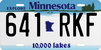 MN license plate 641RKF