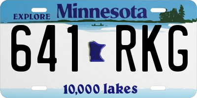 MN license plate 641RKG