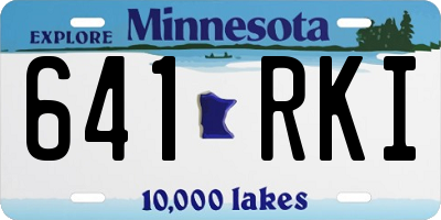 MN license plate 641RKI
