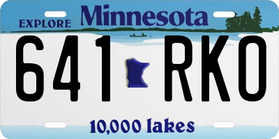 MN license plate 641RKO