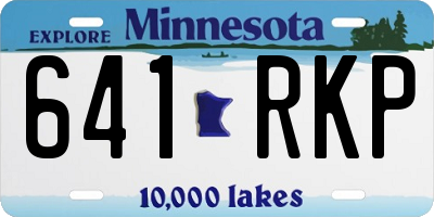 MN license plate 641RKP