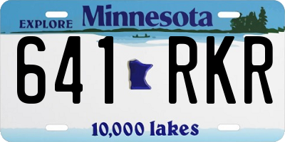 MN license plate 641RKR