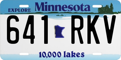 MN license plate 641RKV