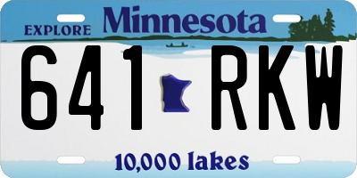 MN license plate 641RKW