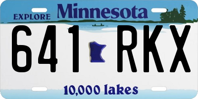 MN license plate 641RKX
