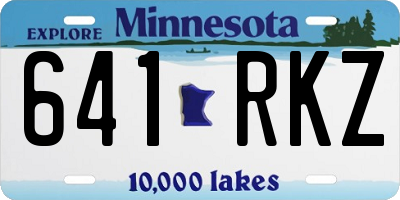 MN license plate 641RKZ