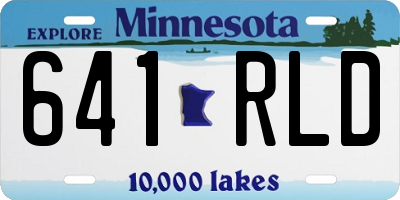 MN license plate 641RLD