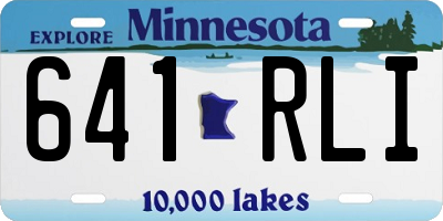 MN license plate 641RLI