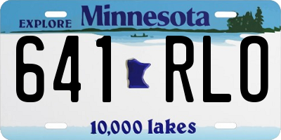MN license plate 641RLO