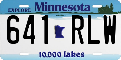 MN license plate 641RLW