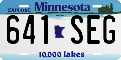 MN license plate 641SEG