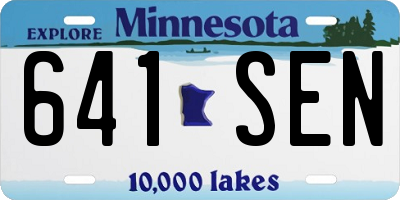 MN license plate 641SEN