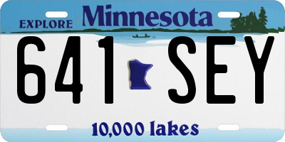 MN license plate 641SEY