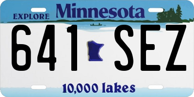 MN license plate 641SEZ