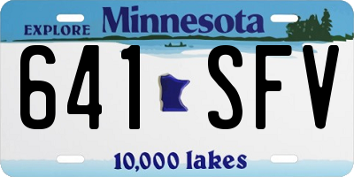MN license plate 641SFV