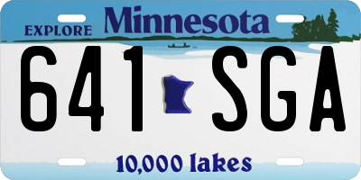 MN license plate 641SGA