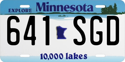 MN license plate 641SGD