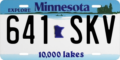 MN license plate 641SKV