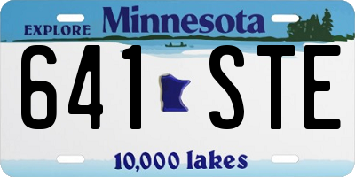MN license plate 641STE