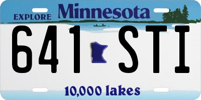 MN license plate 641STI