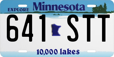 MN license plate 641STT