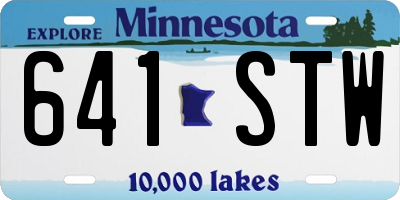 MN license plate 641STW
