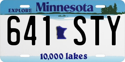 MN license plate 641STY
