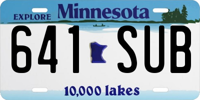 MN license plate 641SUB