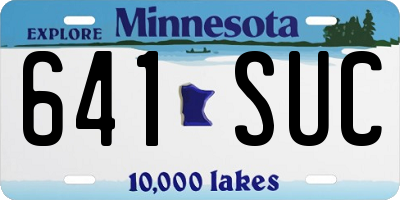 MN license plate 641SUC