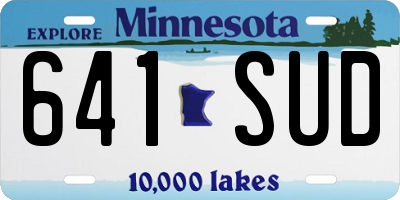 MN license plate 641SUD